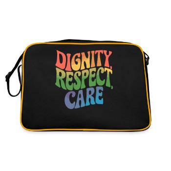 Social Worker Social Work Dignity, Respect, - Retro Bag - black/gold - Back