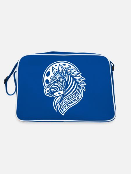 Phases de lune zébrées - Sac Retro - bleu/blanc - Dos