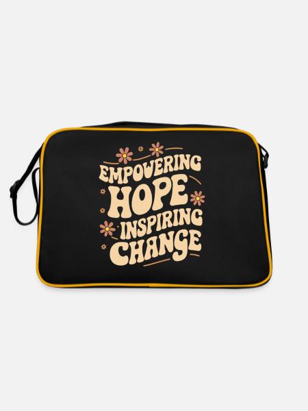 Renforcer l’espoir, inspirer le changement, Travail social - Sac Retro - noir/or - Dos