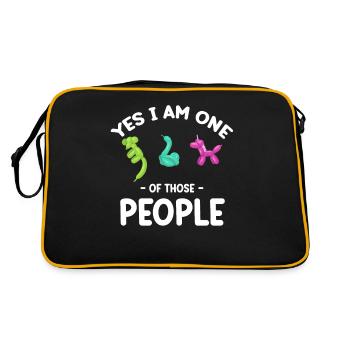 Ja, Ich Bin Einer Dieser Menschen, - Retro Tasche - Schwarz/Gold - Hinten
