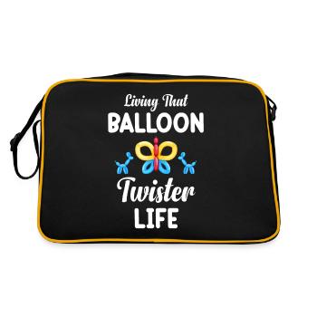 Living That Balloon Twister Life Birthday - Retro Tasche - Schwarz/Gold - Hinten
