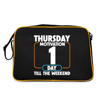 Thursday Motivation, 1 Day Till The Weekend 4 - Retro Bag - black/gold - Back