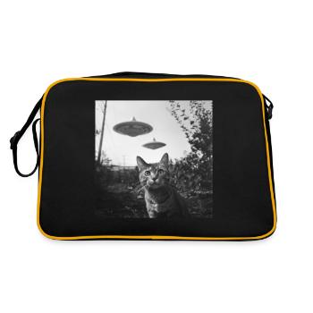 Selfie de chat avec OVNI Étrange des années 50 Photo 2 - Sac Retro - noir/or - Dos