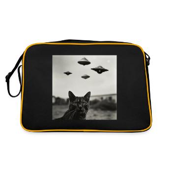 Selfie de chat avec OVNI Étrange des années 50 Photo 4 - Sac Retro - noir/or - Dos