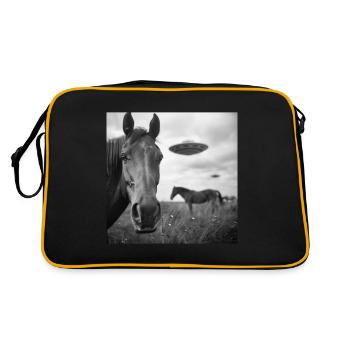 Selfie de cheval avec OVNI Étrange des années 50 Photo 3 - Sac Retro - noir/or - Dos