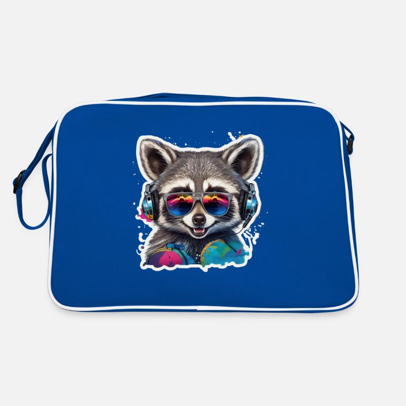 Waschbär Mit Kopfhörern Graffiti Kunst Retro Tasche