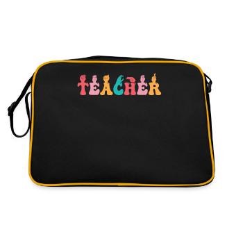 Professeur d’ASL Langue des signes américaine - Sac Retro - noir/or - Dos