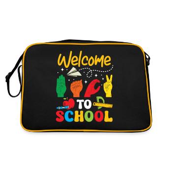 Professeur d’ASL Langue des signes américaine - Sac Retro - noir/or - Dos