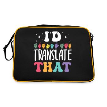 Professeur d’ASL Langue des signes américaine - Sac Retro - noir/or - Dos