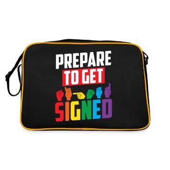 Professeur d’ASL Langue des signes américaine - Sac Retro - noir/or - Dos