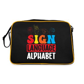 Professeur d’ASL Langue des signes américaine - Sac Retro - noir/or - Dos