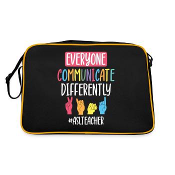 Professeur d’ASL Langue des signes américaine - Sac Retro - noir/or - Dos