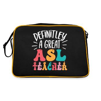 Professeur d’ASL Langue des signes américaine - Sac Retro - noir/or - Dos