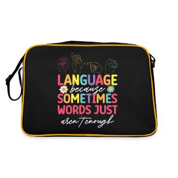 Professeur d’ASL Langue des signes américaine - Sac Retro - noir/or - Dos