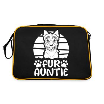 Wheaten Terrier Dog Auntie For Auntie - Retro Bag - black/gold - Back