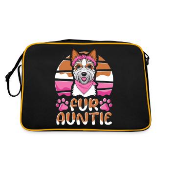 Wheaten Terrier Dog Auntie For Auntie - Retro Bag - black/gold - Back