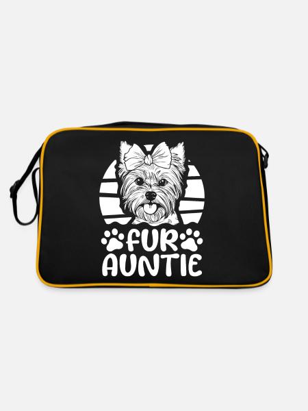 Yorkshire Terrier Chien Tante Pour Tante - Sac Retro - noir/or - Dos