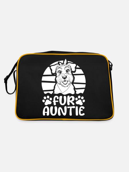 Schnauzer Dog Dog Auntie For Auntie - Retro Bag - black/gold - Back