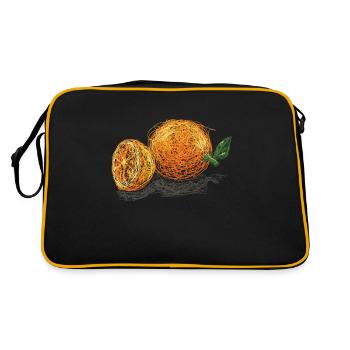 Alles, Was Mit Zitrusfrüchten Zu Tun Hat, Mit - Retro Tasche - Schwarz/Gold - Hinten