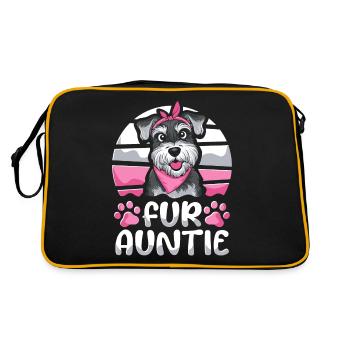 Schnauzer Dog Dog Auntie For Auntie - Retro Bag - black/gold - Back