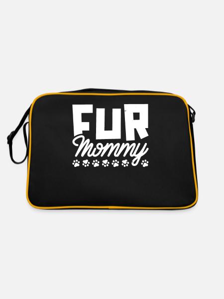 Dog Four-legged Dog Mom For Mommy - Retro Bag - black/gold - Back