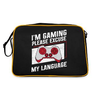 Je joue, veuillez excuser ma langue - Sac Retro - noir/or - Dos
