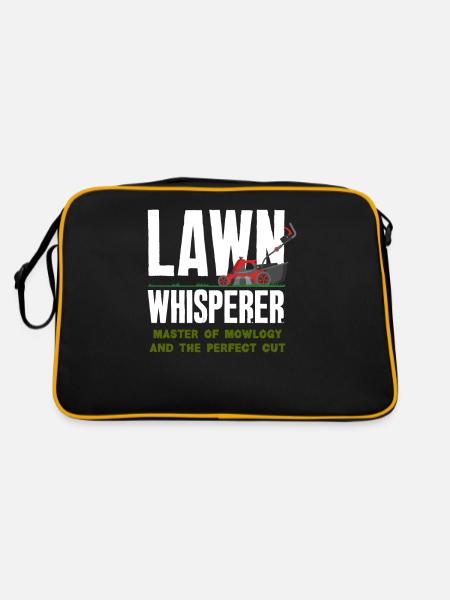 Landschaftsgärtner Rasen Flüsterer - Retro Tasche - Schwarz/Gold - Hinten