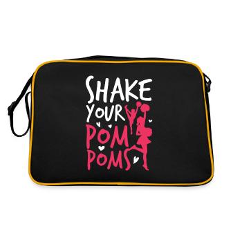 Schüttel Deine Pom Poms - Retro Tasche - Schwarz/Gold - Hinten