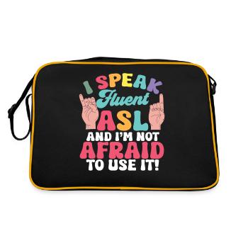 Professeur d’ASL Langue des signes américaine - Sac Retro - noir/or - Dos