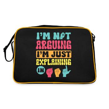Professeur d’ASL Langue des signes américaine - Sac Retro - noir/or - Dos