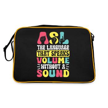 Professeur d’ASL Langue des signes américaine - Sac Retro - noir/or - Dos
