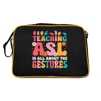 Professeur d’ASL Langue des signes américaine - Sac Retro - noir/or - Dos
