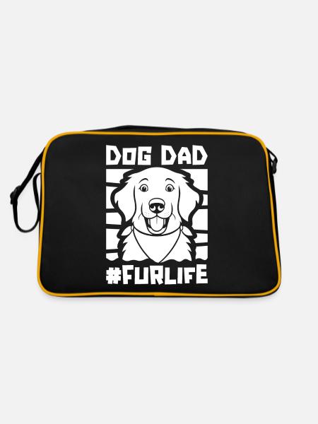 Golden Retriever Chien Papa Pour La Vie - Sac Retro - noir/or - Dos