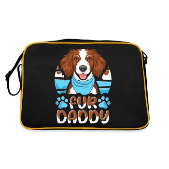 Brittany Épagneul Père Chien Papa Pour Papa - Sac Retro - noir/or - Dos