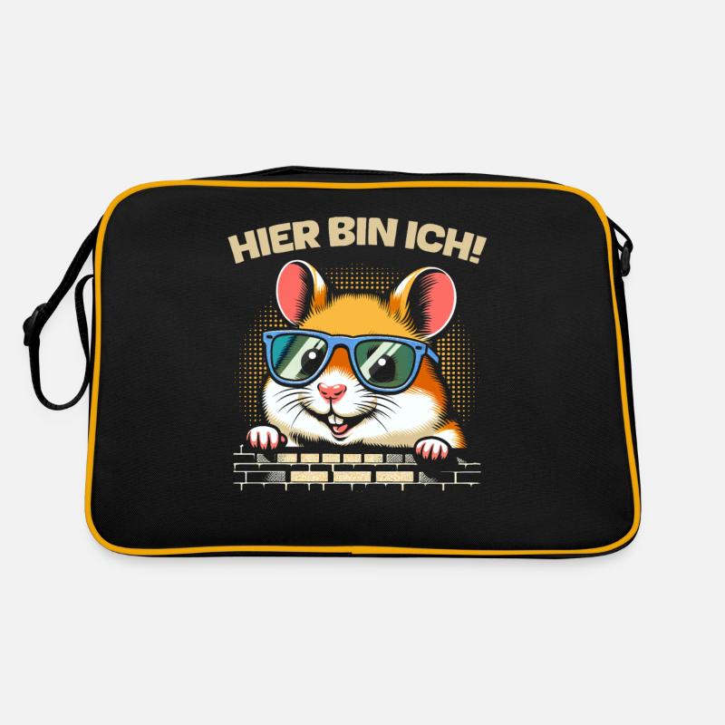 Hier bin ich! Hamster Retro Tasche