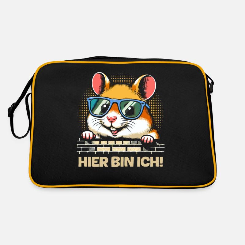 Hier bin ich! Hamster Retro Tasche