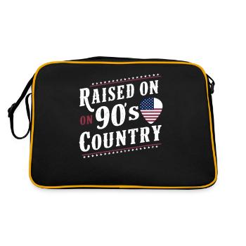 Aufgewachsen Mit 90er Country Musik - Retro Tasche - Schwarz/Gold - Hinten
