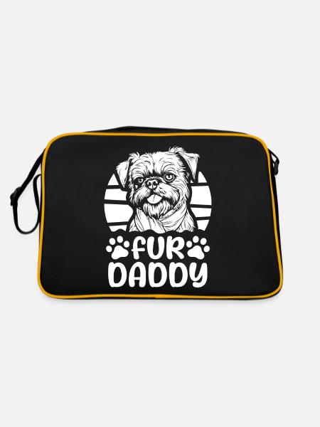 Brussels Griffon Dog Dad For Daddy - Retro Bag - black/gold - Back