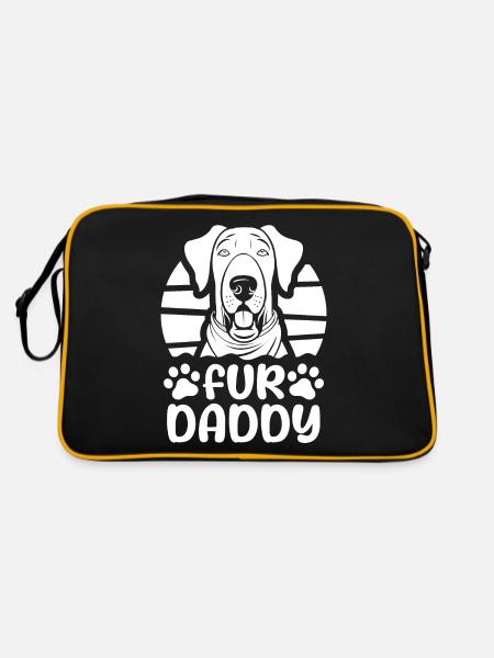 Dogue Allemand Chien Papa Pour Papa - Sac Retro - noir/or - Dos