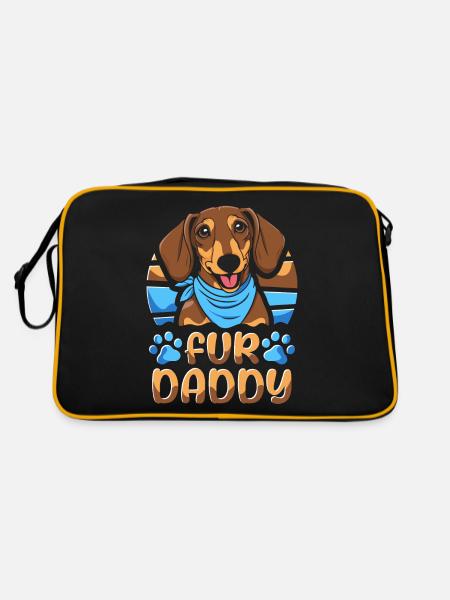 Teckel Teckel Père Chien Papa Pour Papa - Sac Retro - noir/or - Dos
