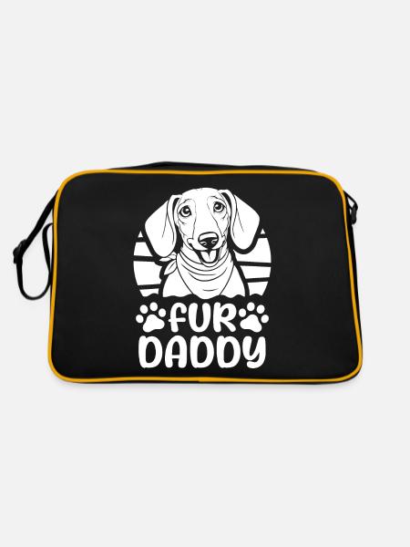 Teckel Teckel Chien Papa Pour Papa - Sac Retro - noir/or - Dos