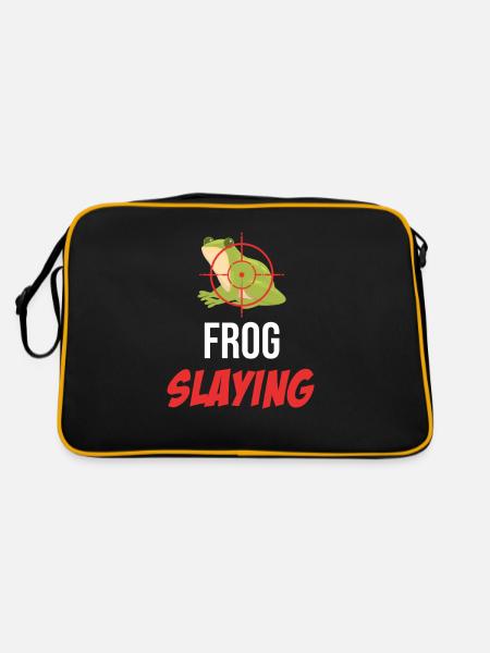 Chasseurs tueurs de grenouilles Cottagecore Morilles Camping - Sac Retro - noir/or - Dos