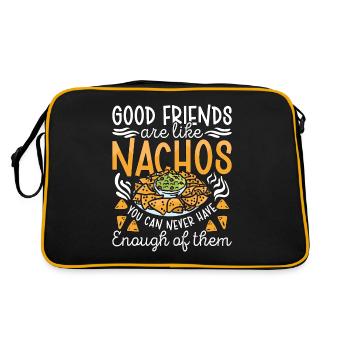 Nachos Good Friends Are Like Nachos Mexican Food - Retro Bag - black/gold - Back