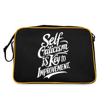 Self-criticism is the key to improvement - Retro Bag - black/gold - Back