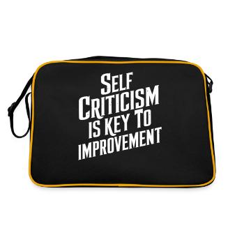 Self-criticism is the key to improvement - Retro Bag - black/gold - Back