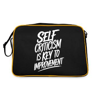 Self-criticism is the key to improvement - Retro Bag - black/gold - Back