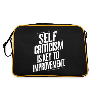 Self-criticism is the key to improvement - Retro Bag - black/gold - Back