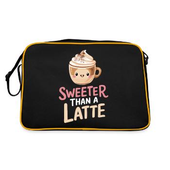 Cuter than a latte barista motif - Retro Bag - black/gold - Back