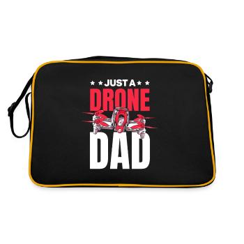 Drohne Quadrocopter Vater Just A Drone Dad - Retro Tasche - Schwarz/Gold - Hinten