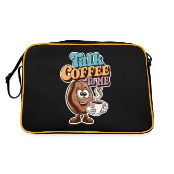 Barista : Talk Coffee to Me Motif Amusant - Sac Retro - noir/or - Dos